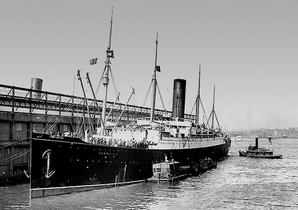 Carpathia at Pier 54, New York City