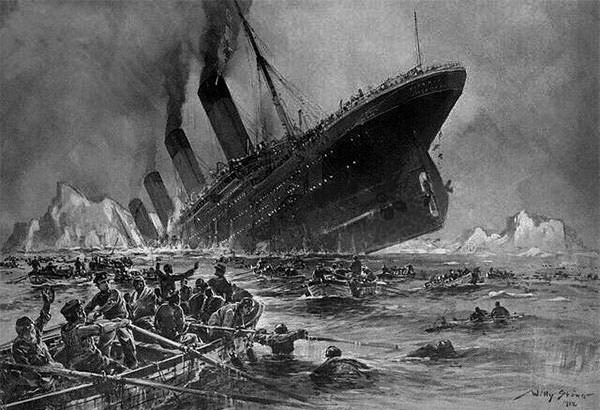 Der Untergang der Titanic (The Sinking of the Titanic), engraving by Willy Stöwer.