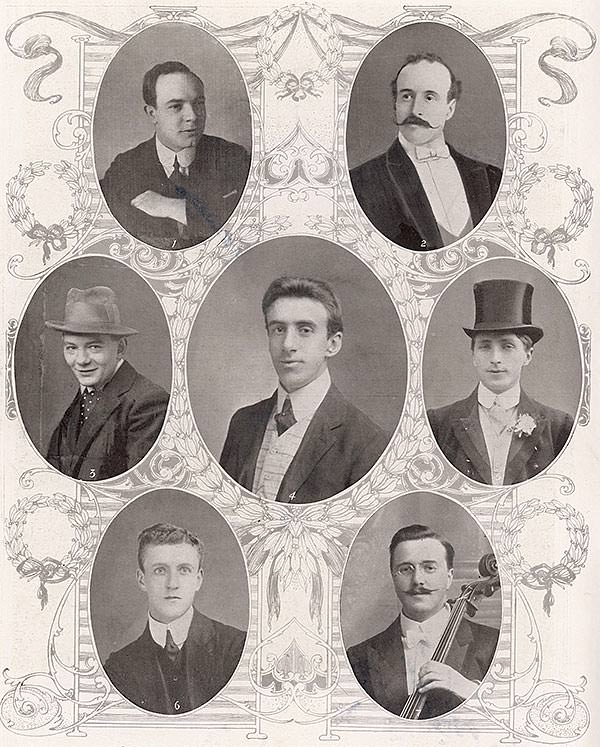 The brave members of the Titanic orchestra, from The Illustrated London News, May 1912.